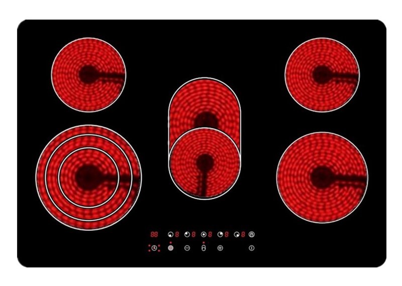 50Hz 8600W 90cm 5 Burner Induction Hob For Kitchen