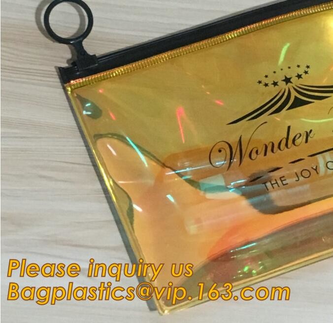 Plastic Bag OEM Custom PVC Loop Handle Image Printed Plastic Shopping Bag,Promotional Clear Waterproof Plastic Cosmetic