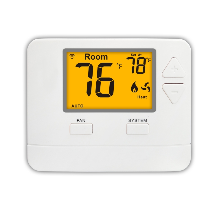 Non Programmable Home HVAC Heating Digital WIFI Thermostat 24V LCD White ABS
