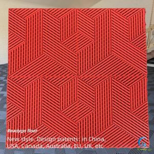 Modern Square Matte Surface Garage Floor Tiles in Grey