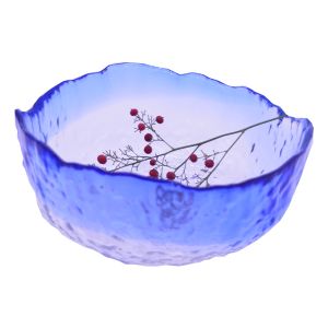 China Hammered Pattern Irregular Shape Crystal Salad Serving Bowl on sale