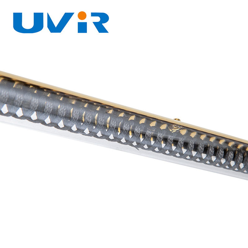 Single Tube Carbon Fiber IR Quartz Heater Lamp R7S Base With Gold Coating