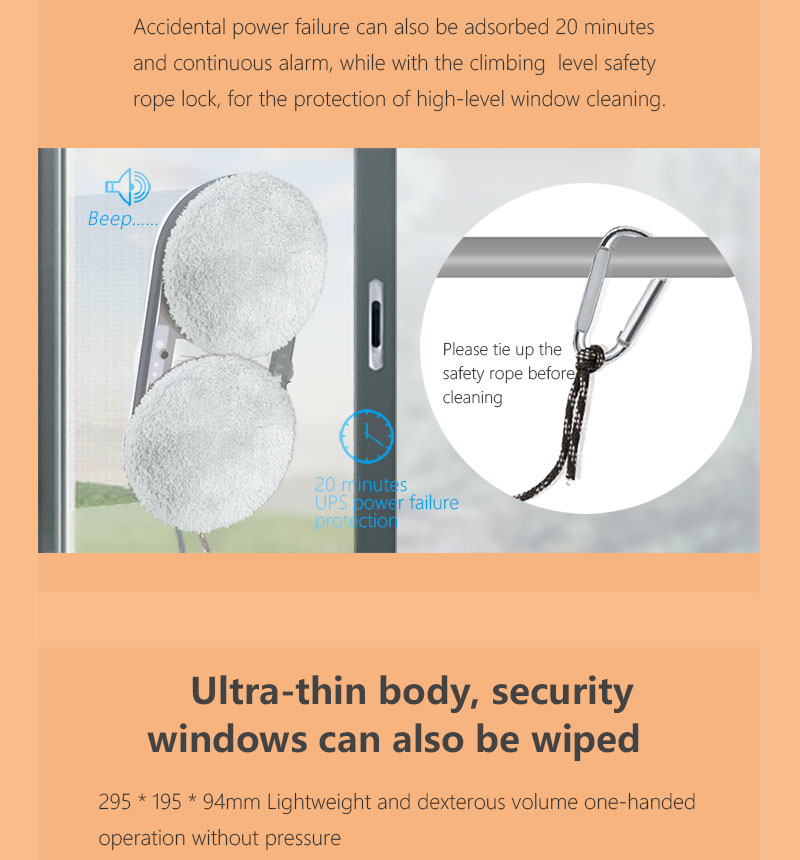 App-Controlled Electric Wet and Dry Window Cleaning Robot with Silk Screen Printing Logo