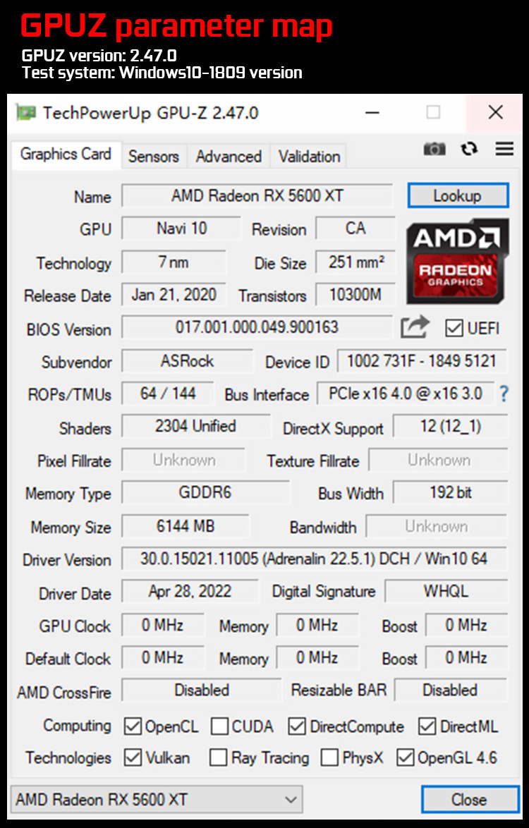 6G GDDR6 RX 5600 XT Graphics Card GPU PC 256BIT Computer Esports Game Video Card