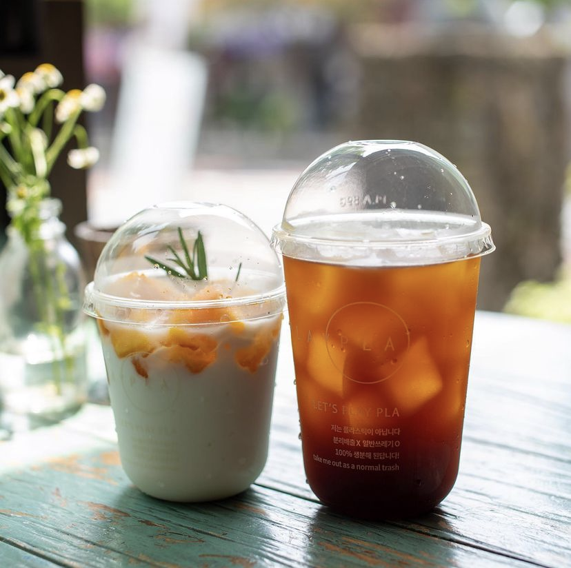 Corn Stach Coffee Biodegradable PLA Cups Transparent 700ml Environmentally Friendly