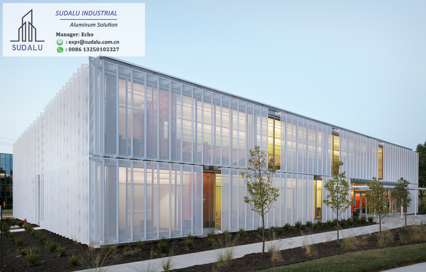 SUDALU PVDF OEM Design Aluminum Facade Cladding Panel for Outdoor Decoration Metal Perforated Panel