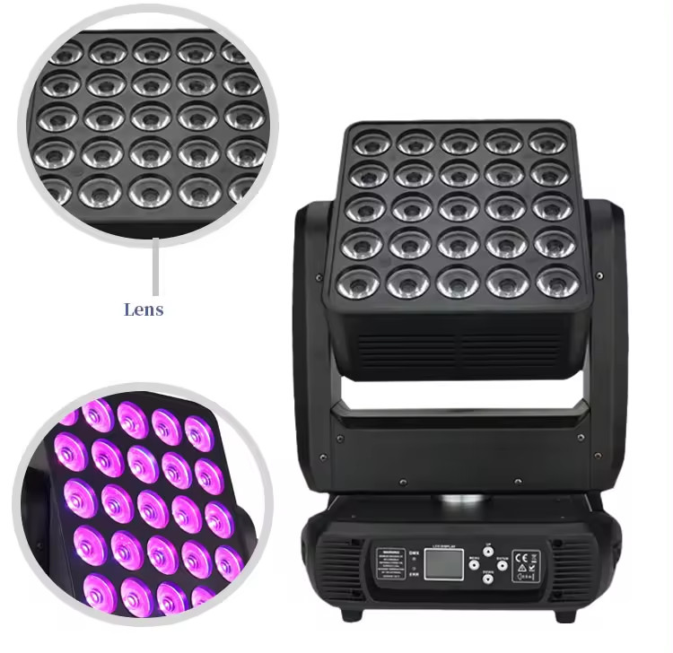25pcs 5*5 Matrix Rgbw 4in1 Led Moving Stage Wash Light 5*5 Quad Color With Wash Party Lighting