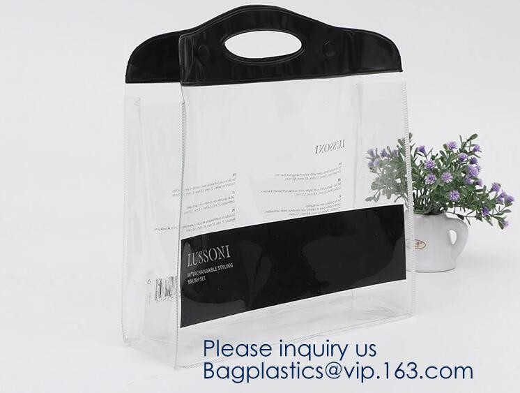 Personalized Custom Logo Reusable Vinyl Tote Folding Portable Transparent Pvc Shopping Bag,Pvc Shopping Tote Bag Grocery