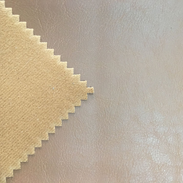 Solid Color PU Leather Fabric Waterproof Woven Backing Design Smooth