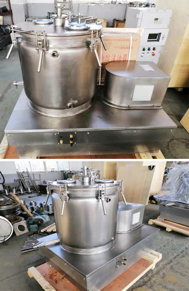 GMP Standard 470L Basket Centrifugal Cbd Oil Hemp Extraction Machine