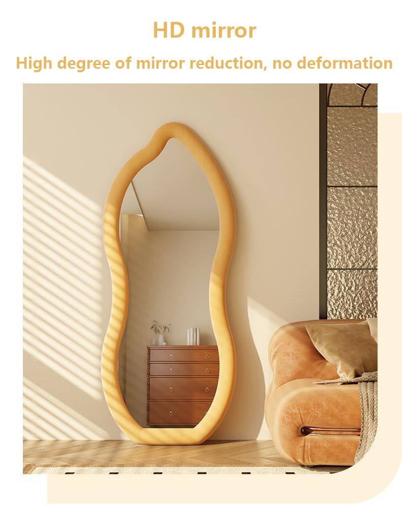 Standing Wavy Oversized Arched Floor Mirror 71x32 Dressing Room