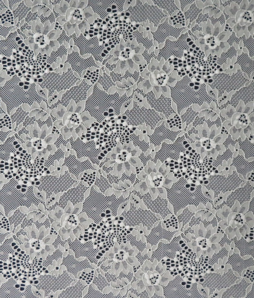Elastic Lace Fabric of Spandex & Nylon with Clover Flower Pattern