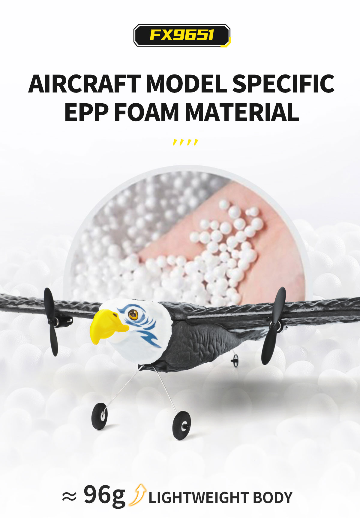 Features RTF 3ch Epp Foam Rc Simulation Wingspan Bald Eagle 2.4g Rc Glider Airplane Toys with 14 Years up Age Range