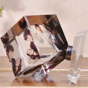 Customized 3d Laser Engraved Crystal Rubik's Cube For Wed...