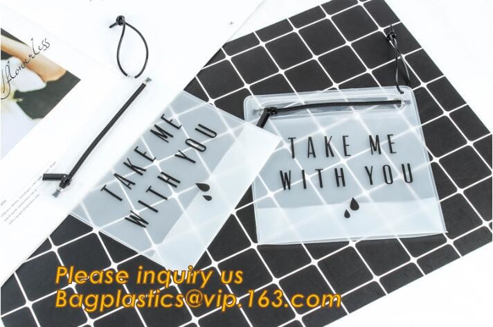 Plastic Bag OEM Custom PVC Loop Handle Image Printed Plastic Shopping Bag,Promotional Clear Waterproof Plastic Cosmetic