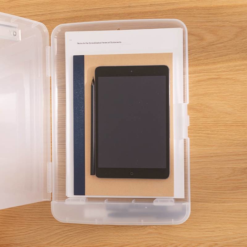 A4 Paper Plastic Storage Clipboard 25x36.6cm Waterproof Fireproof Office Filing Boxes