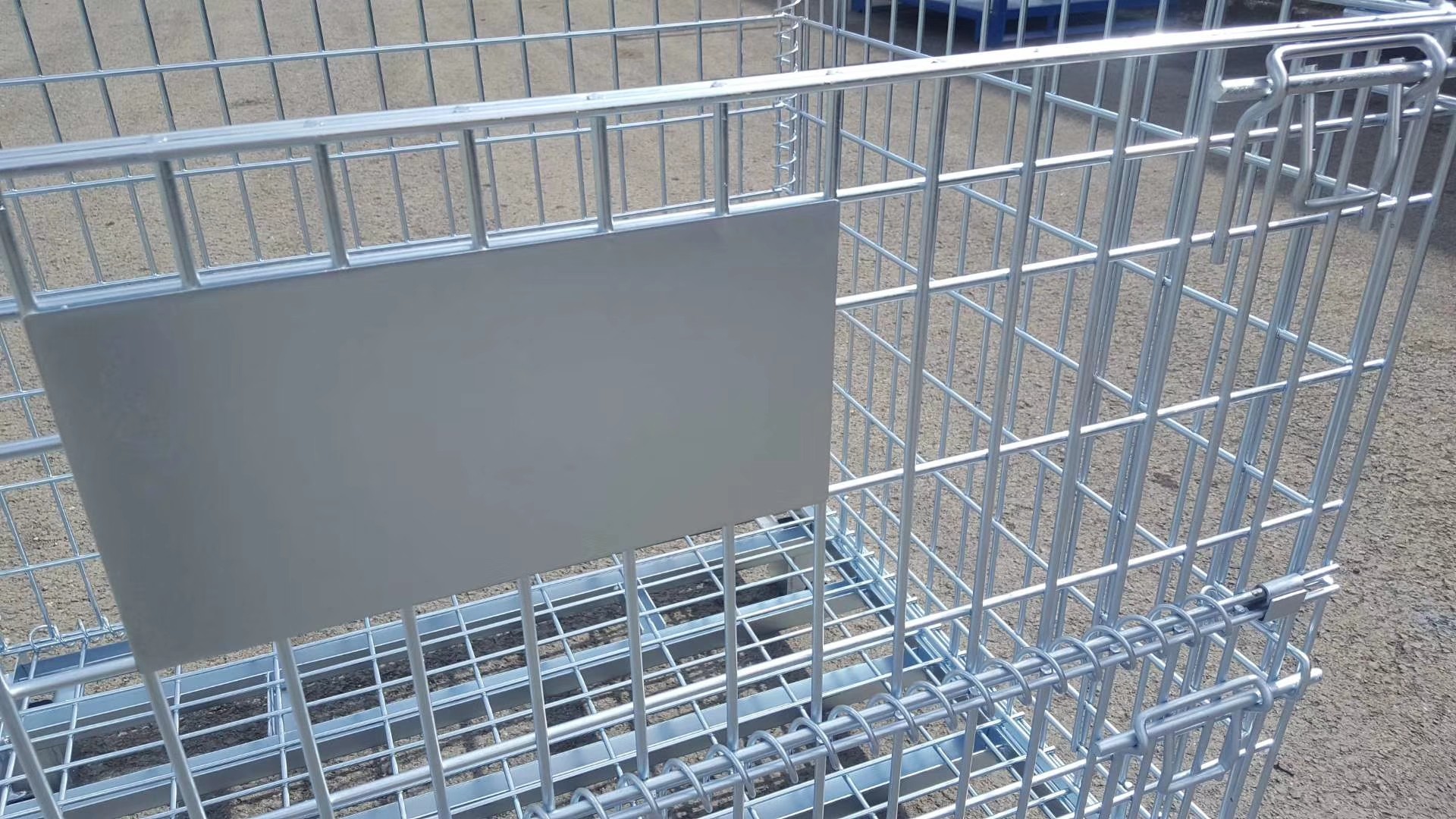 Customized Industrial Wire Mesh Containers Stackable Galvanized Steel Foldable Wire Mesh Pallet Cage