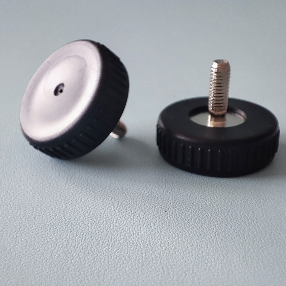 Knurled Flat Head Thumb Screw Mill steel PA66 Hand Tighten / Hand Spin Screw