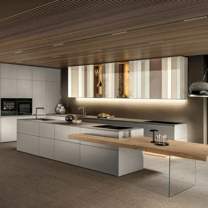 Kitchen Cabinet Manufacturer Luxury Modern Full Set Storage Household E0 Melamine Kitchen Cabinet Design For Builder