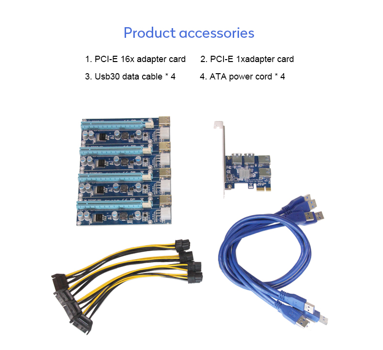 60cm USB 3.0 Cable PCI E Expansion Card 3x FP Solid Capacitors Gold Plated Contacts