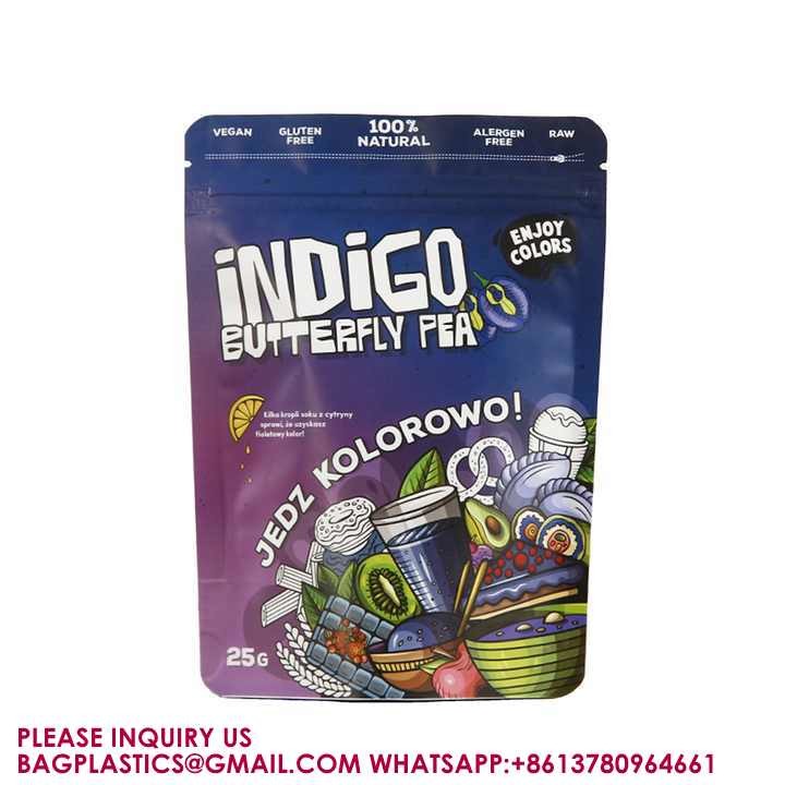 Packaging Sweets Tea Biscuits Aluminium Foil Bags Self-Standing Zipper Packaging Bags