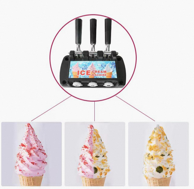 hot selling 3 flavor Floor Model machine ice cream with air pump with double compressor system for sale