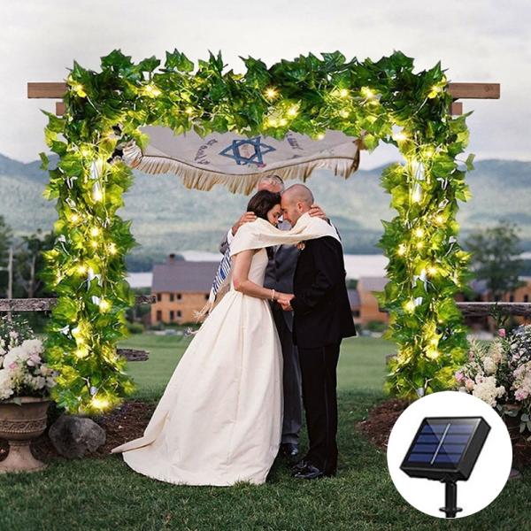 LED Solar Leaf Garland Light Outdoor Waterproof Fairy String Lights Wedding