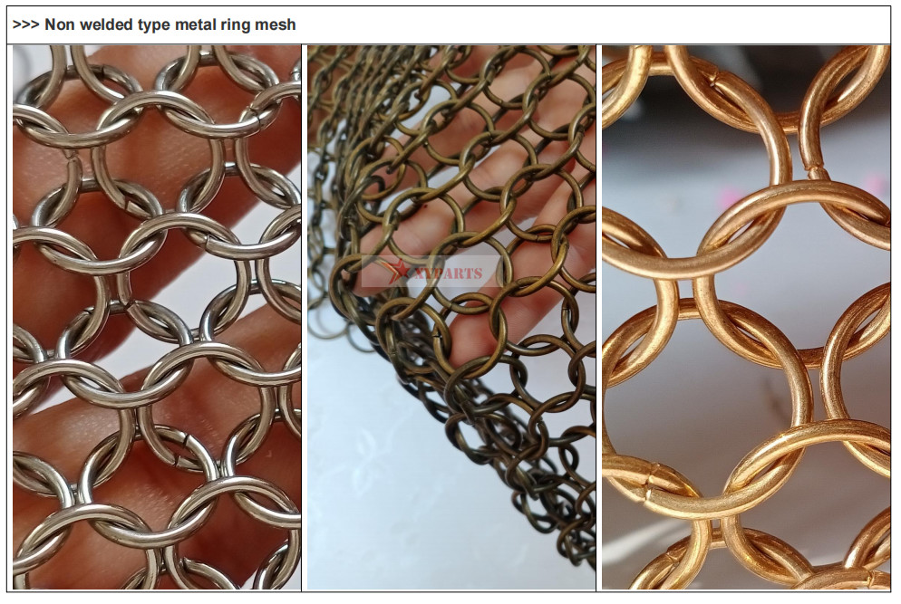 Stainless Steel Ready To Hang Chainmail Curtain 0.8x7mm For Architecture Decoration