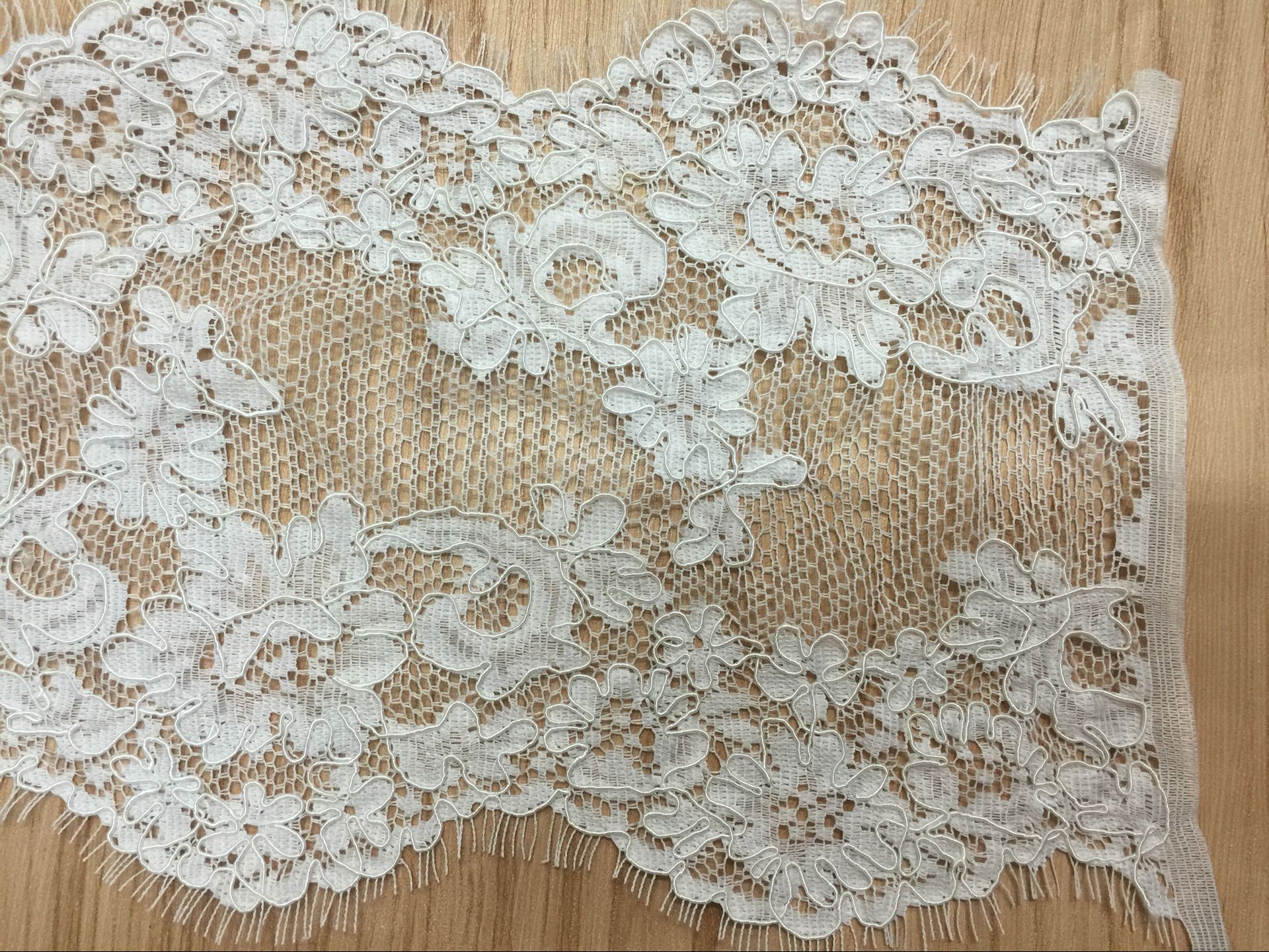 Jacquard Lace border for Wedding dress Cord lace edge in Ivory Color