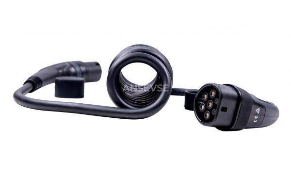 electric car chargers 16A 480V 3 phase 11kW spiral cables IEC 62196 type 2 to