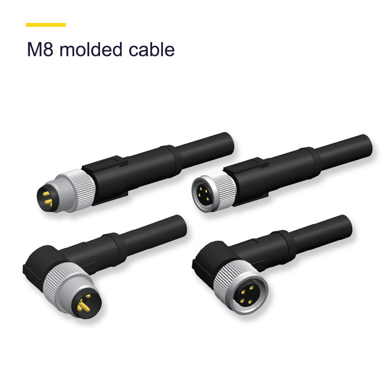 Industrial M8 and M12 connector cables 6 and 12 pin male and female 3 4 5 8 17 pin variants available