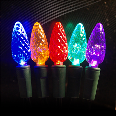 Red and Blue 70 LED C6 Strawberry Mini Lights Commercial Grade
