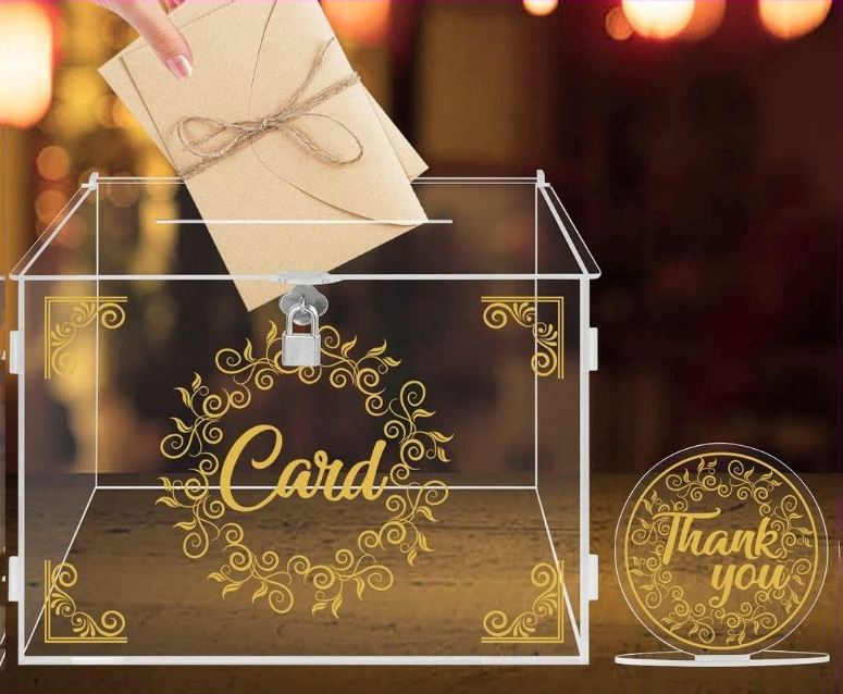 Transparent Assembled Acrylic Display Case Wedding Gift Box For Display Racks