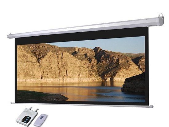 HD Flexible White Motorised Projection Screens With Fiberglass Matte Material