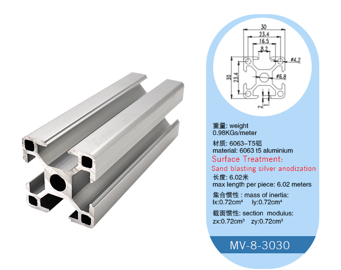 Shower Room Customized 3030 Anodised Aluminium Extrusions