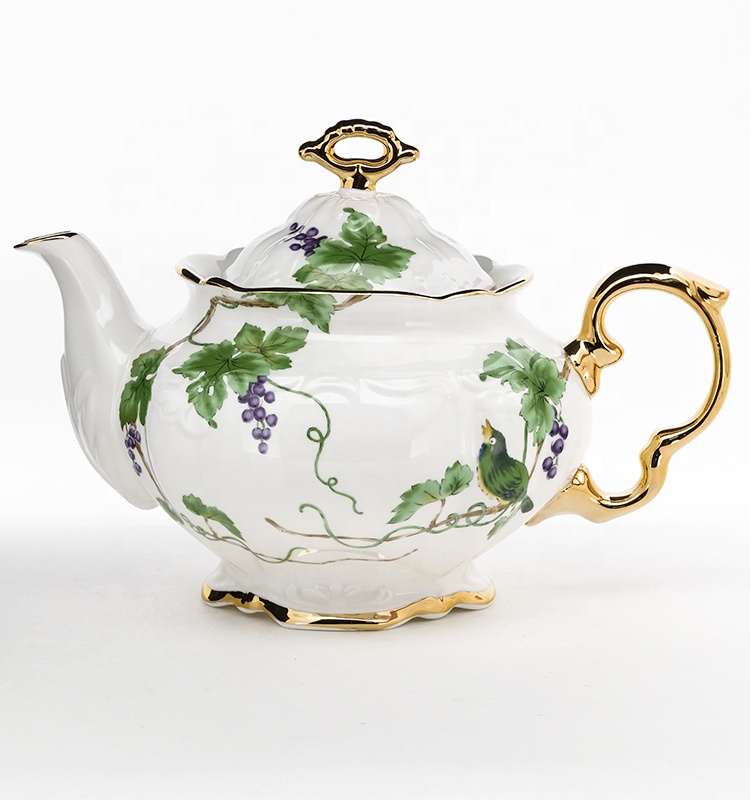 Flower Ceramic Decorative Teapots Ceramic Teapot Large Capacity For Afternoon Tea