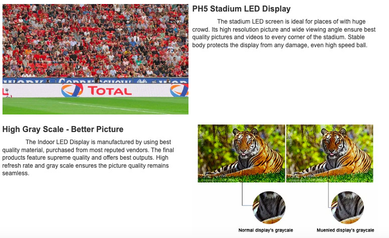 PH5 SMD Perimeter Football Stadium Led Screen Display P10 P13.33 P16
