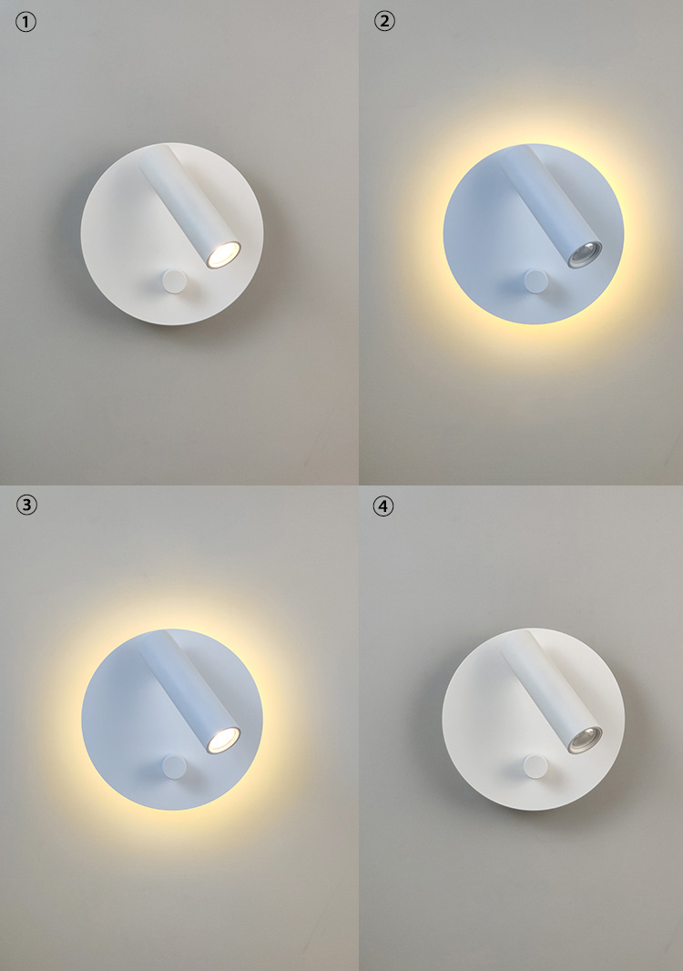 Manufacturer Creative rotating wall lamp bedside wall light bedroom hotel with switch spotlight reading lamps