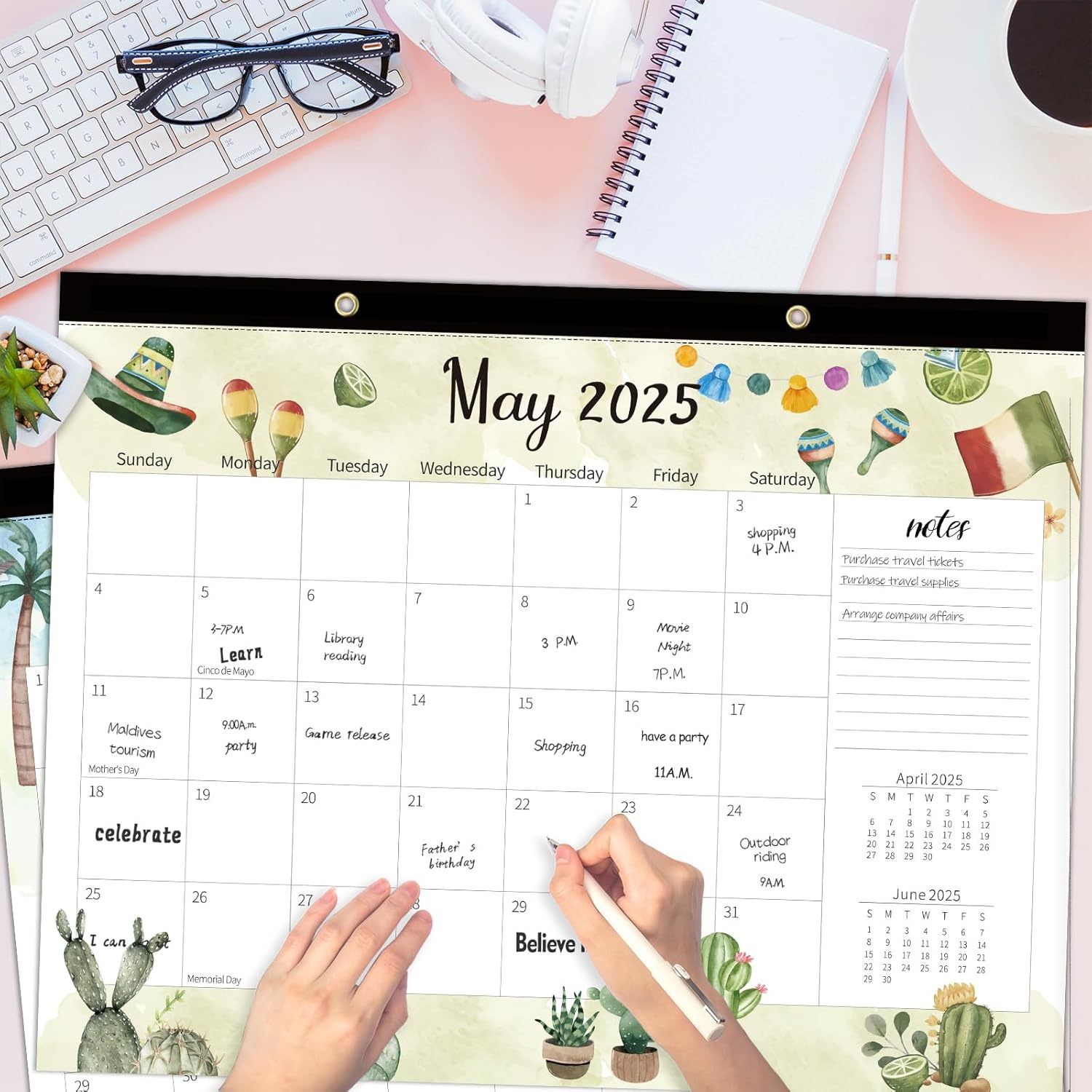 Spiral Bound Custom Wall Calendar With Holiday / Seasonal Theme And Full Color Printing