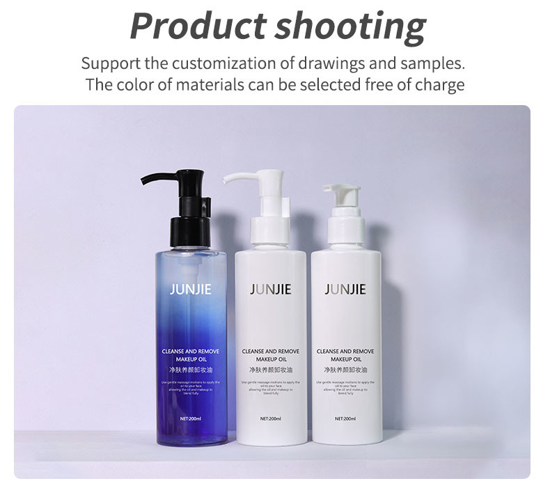Customized Cosmetic Packaging 200ml Plastic Makeup Remover Oil Body Lotion Shower Gels Shampoo Bottles With Pump