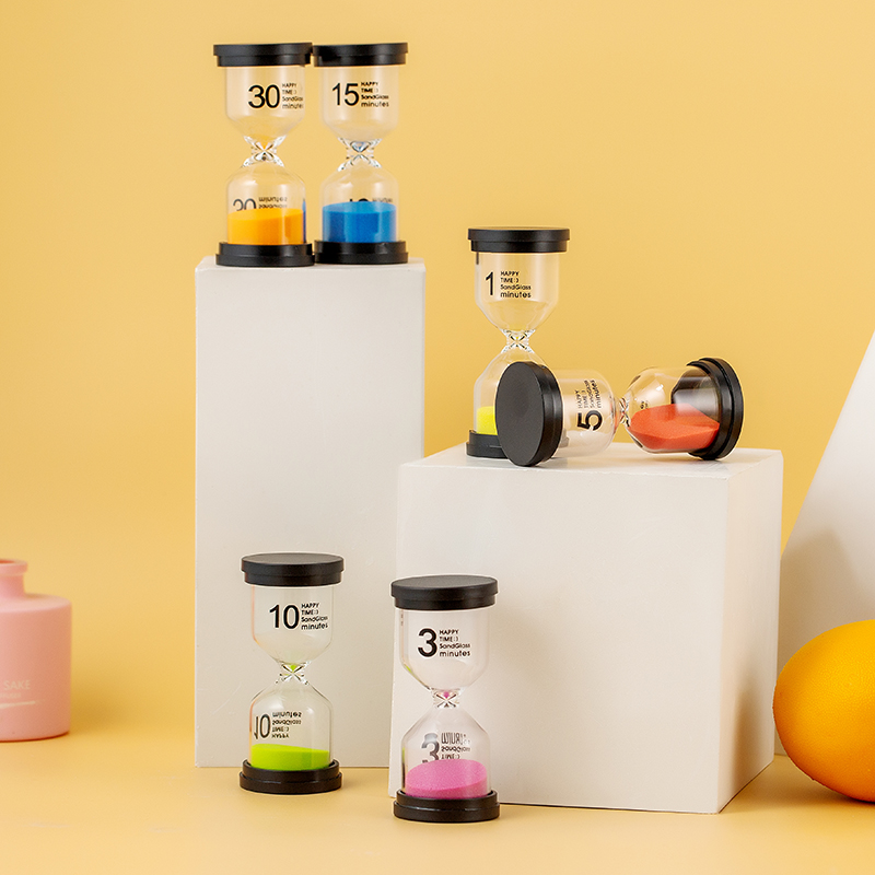 Hot sell plastic sand timer hourglass 30 seconds, 1min, 5 min, 10min, 15min, 30 min