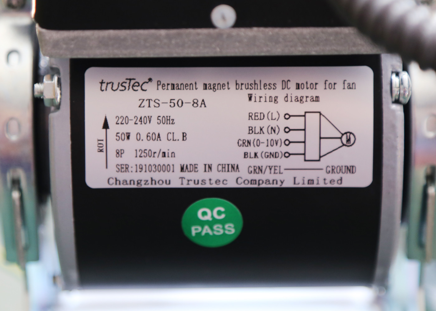 150W 3 Phase Sensorless Fan Motor with Speed Controller