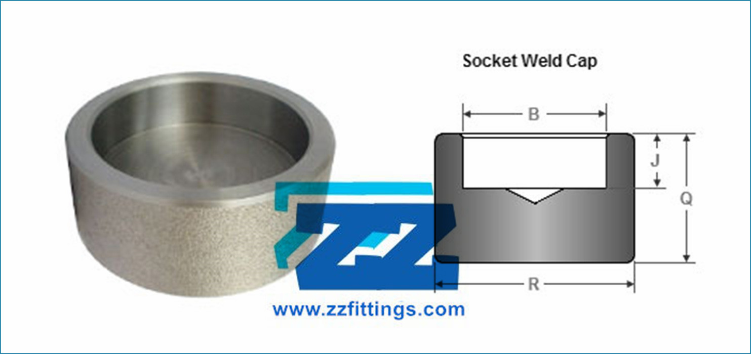 Duplex Steel Socket Weld Pipe Cap , 3 / 4 " Class 6000 Steel Forged Fittings ASTM A182 F51