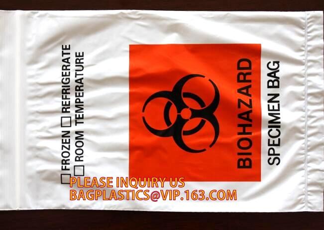 specimen envelopes zip lock bag/plastic medical specimen transport packaging bag for laboratory, package/PE transparent