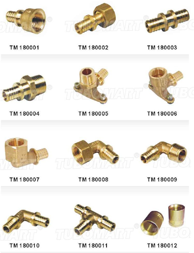 Plumbing Brass Pex Sliding Fitting 1/2 Inch 3/4 Inch 1 Inch Pex Pipe Tee