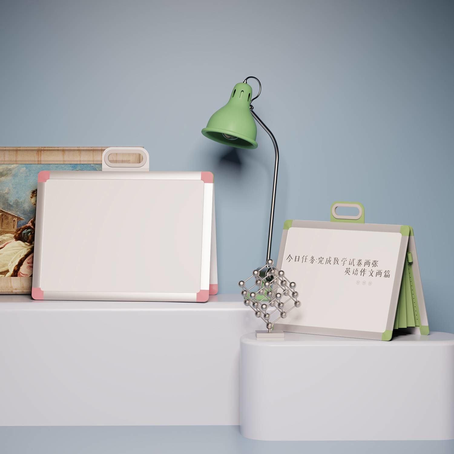 Dry Erase Small Desktop Whiteboard Portable Reusable Durable With Storage Bag