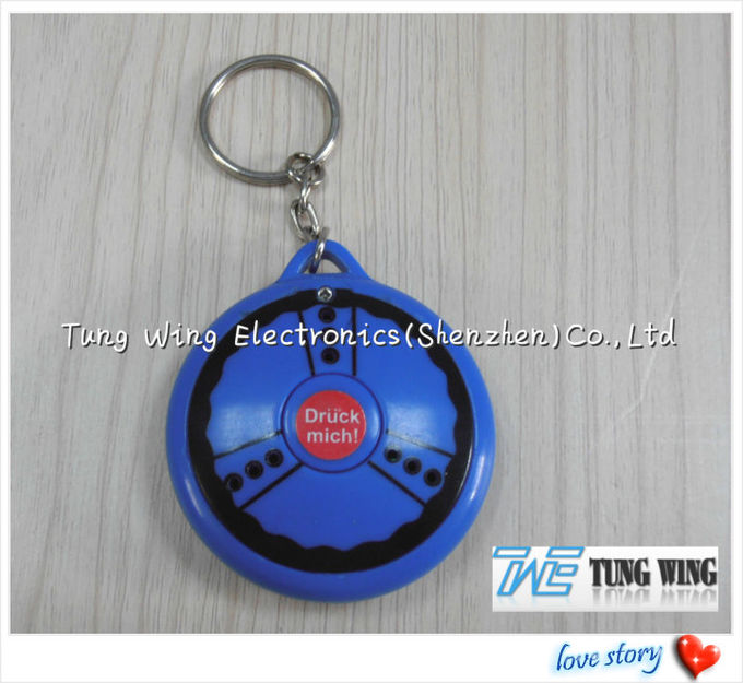 ABS Metal 4.0mm Thickness 85dB Round Music Keychain EMC