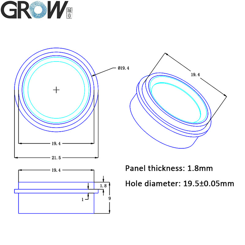 Grow Kl216+R502-F Waterproof Fingerprint Access Control