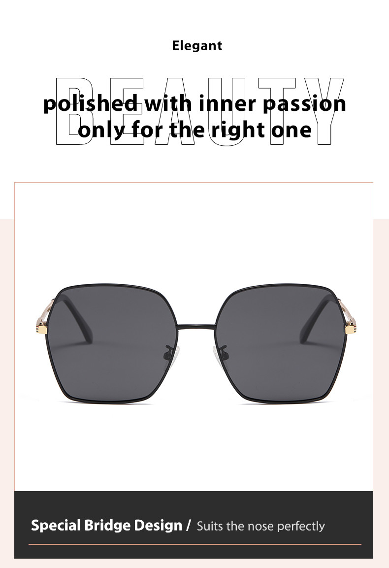 OEM Women'S Square Glasses Metal Frame , UV400 Protective Sunglasses Sunscreen