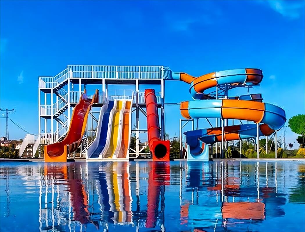 Amusement Park Rides Kids Big Water Play Slides 3 Meter Height For Swimming Pool